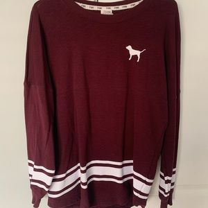 PINK Victoria’s Secret maroon long sleeve shirt